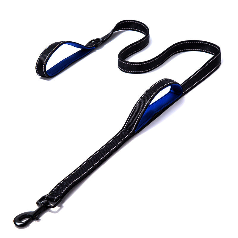 Double-layer reflective nylon dog leash with padded handle, view 3