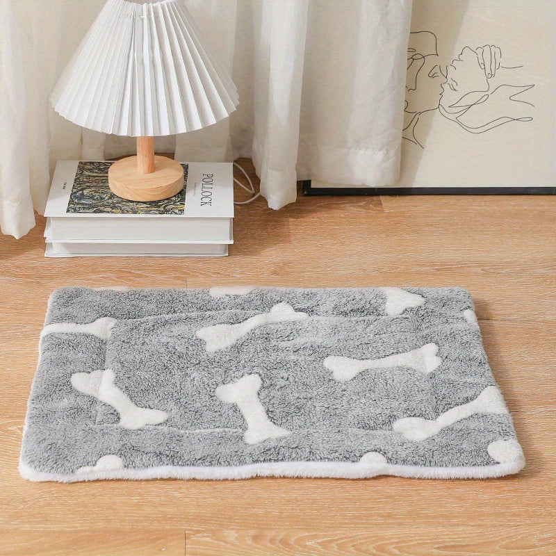 Reversible coral fleece dog crate mat, view 6