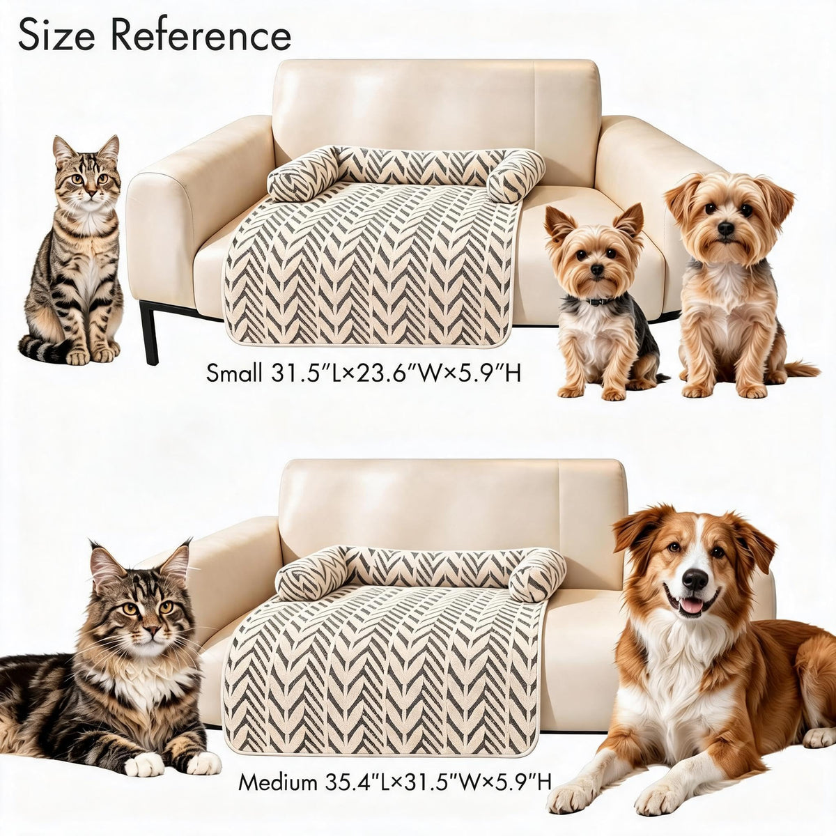 Fluffy calming dog couch mat with bolster, view 4