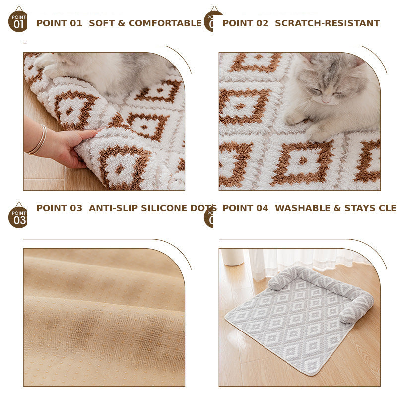 Plush padded sofa cushion mat for dogs and cats, view 3
