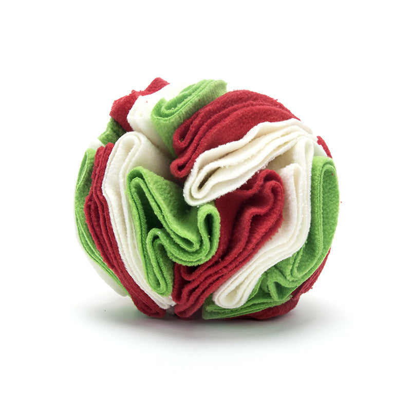 Fleece snuffle ball dog toy for hiding treats, view 4
