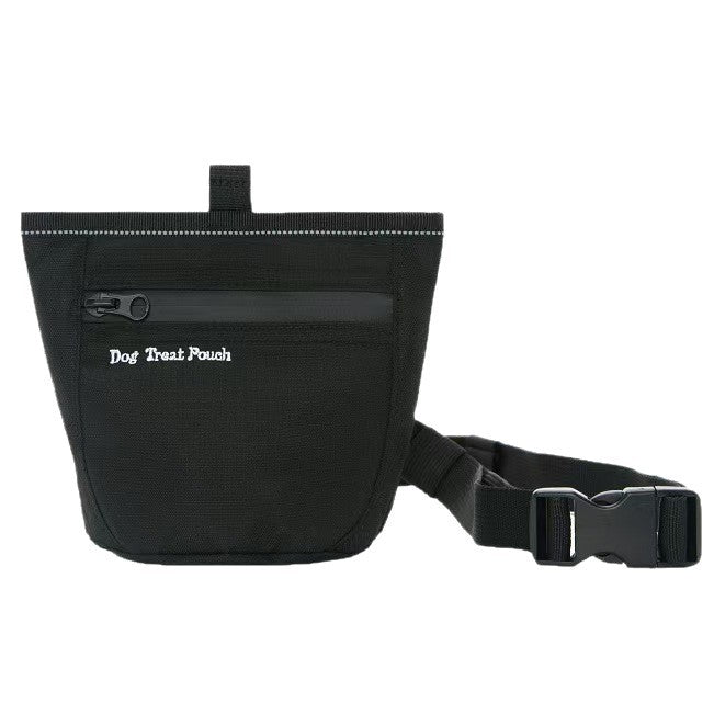Black waterproof dog treat pouch with waist clip, view 6