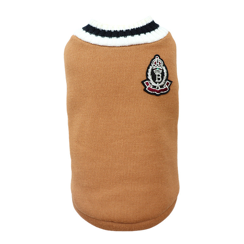 V-neck knit pullover sweater for small dogs, view 6
