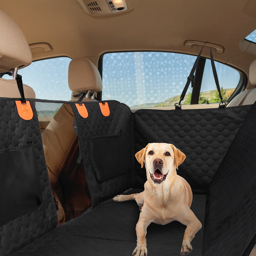 Dog back seat extender with mesh window and firm platform, view 7