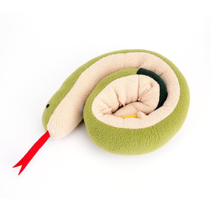 Fleece snuffle snake dog puzzle toy for nosework, view 5
