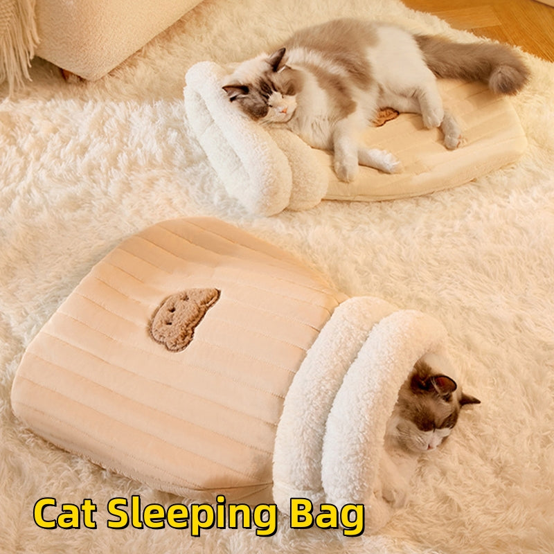 Warm fleece cat sleeping bag pocket nest, view 2