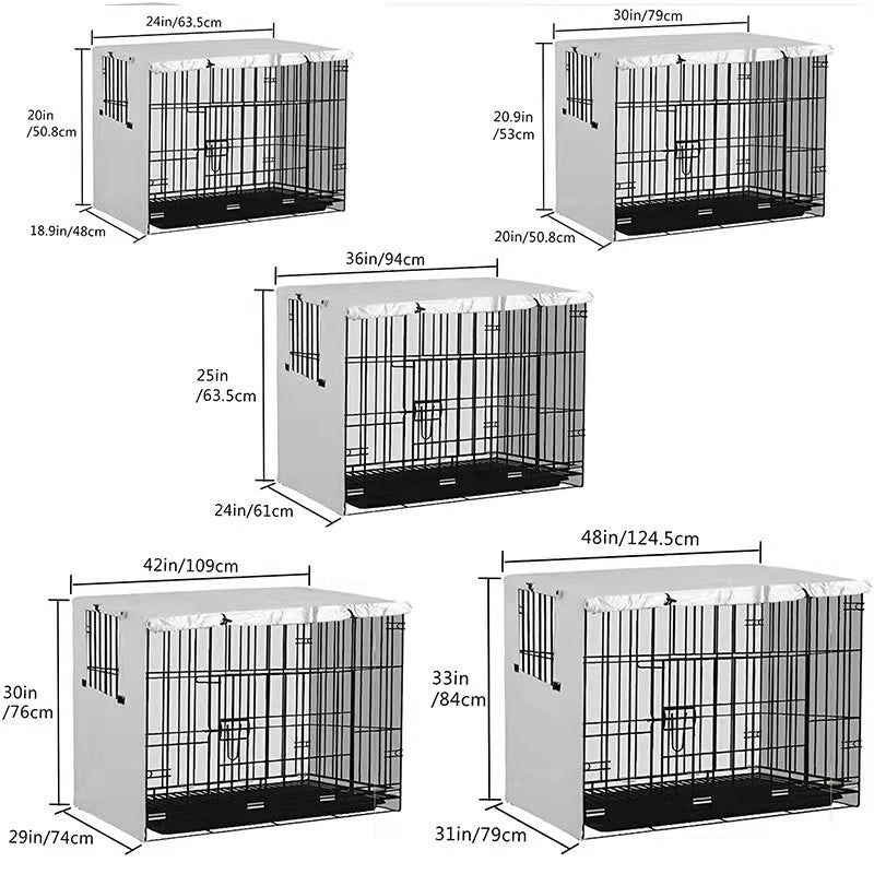 Fitted Oxford fabric dog crate cover for wire kennel, view 5