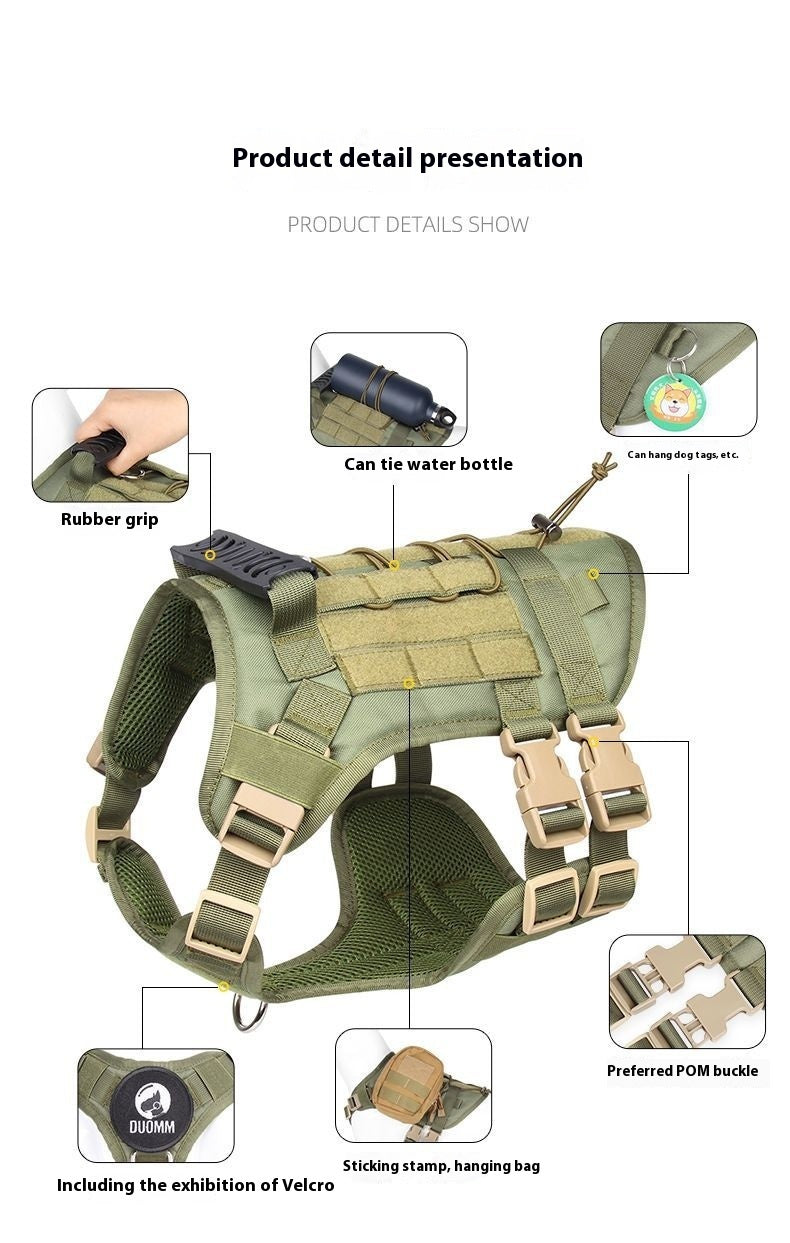 Tactical oxford vest harness for large dogs, view 7