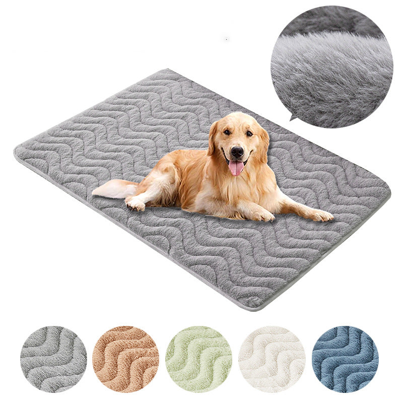 Thick plush washable dog crate mat, view 2