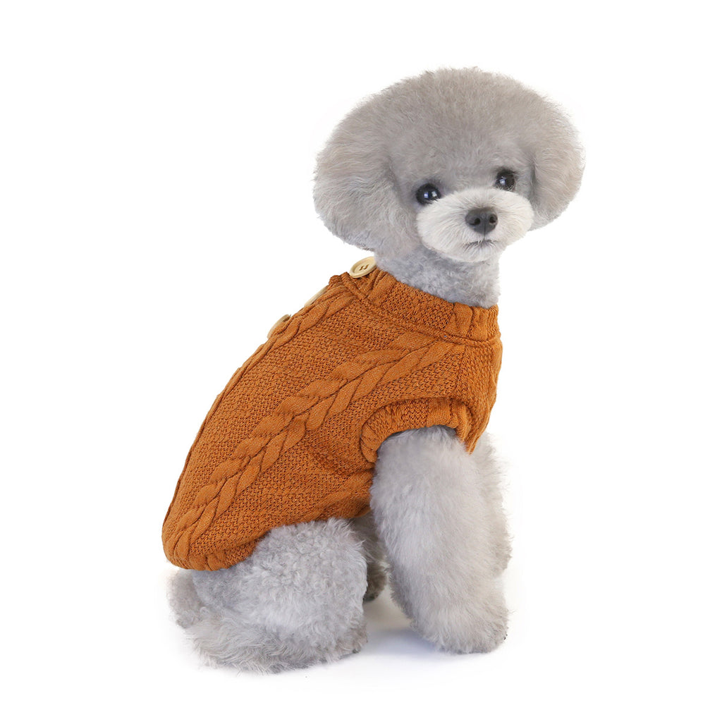 Sleeveless cotton knit sweater vest for small dogs, view 4