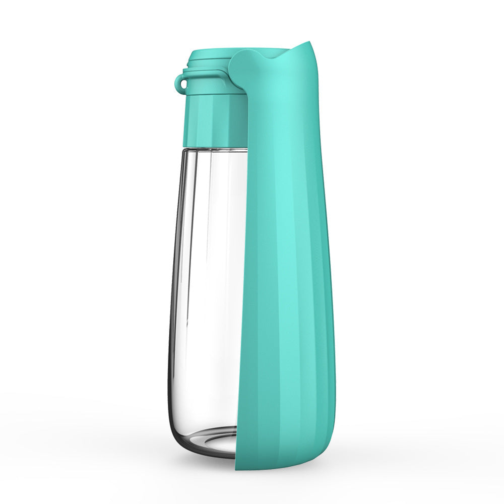 Foldable portable dog water bottle with drinking trough, view 5