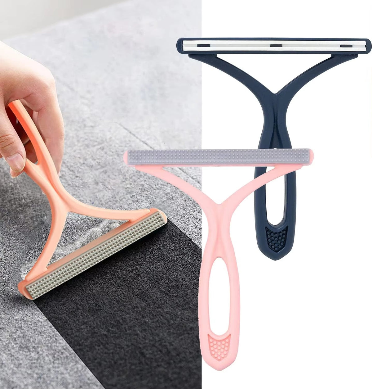 Double-sided manual pet hair remover and fabric shaver, view 2