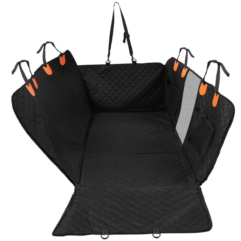 Dog back seat extender with mesh window and firm platform, view 6