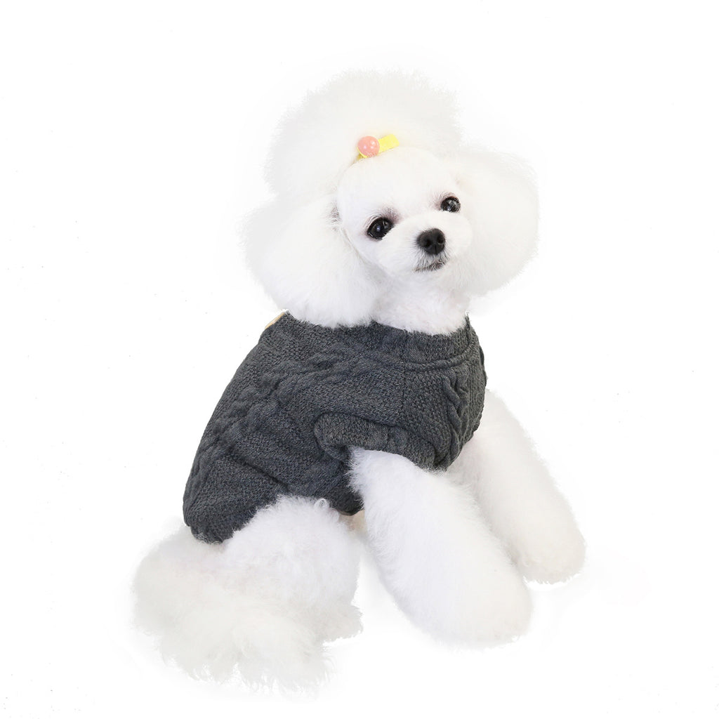Sleeveless cotton knit sweater vest for small dogs, view 3