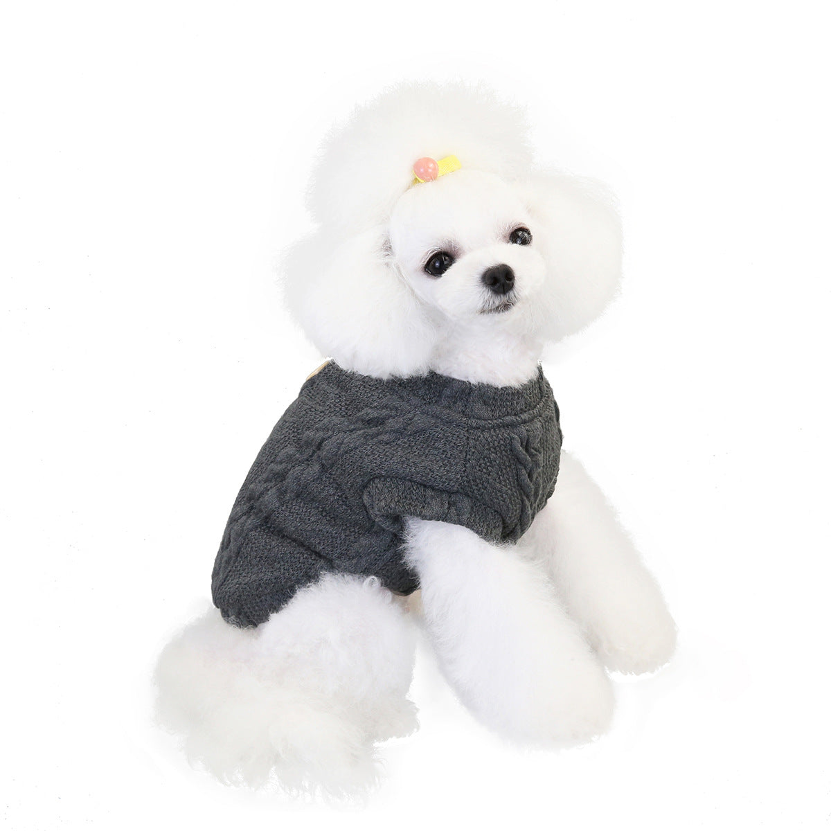 Sleeveless cotton knit sweater vest for small dogs, view 3