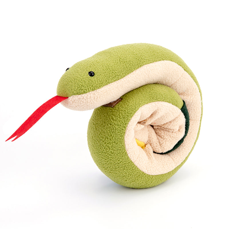Fleece snuffle snake dog puzzle toy for nosework, view 7