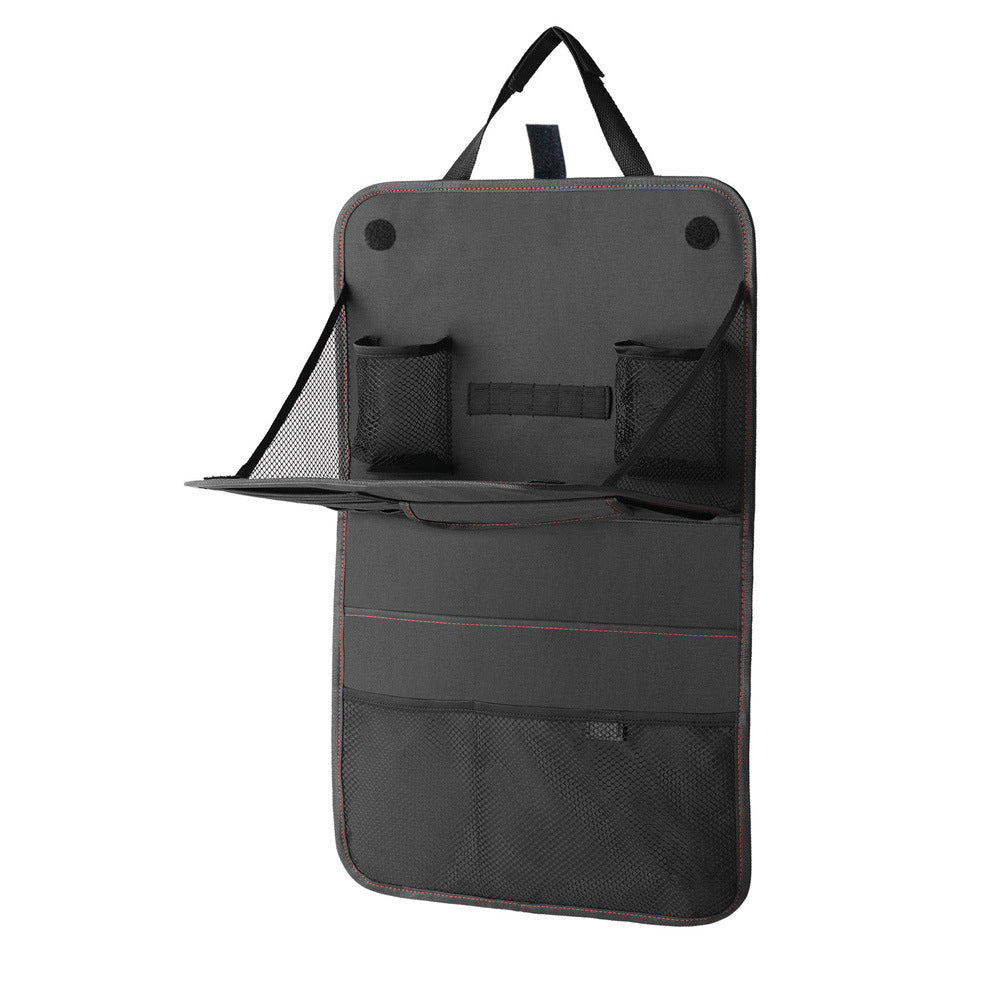 Car backseat organizer with fold-down tray and pockets, view 5