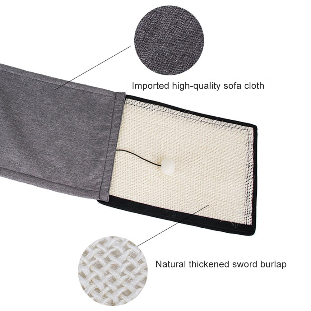 Natural sisal cat scratch pad for sofa armrest, view 4