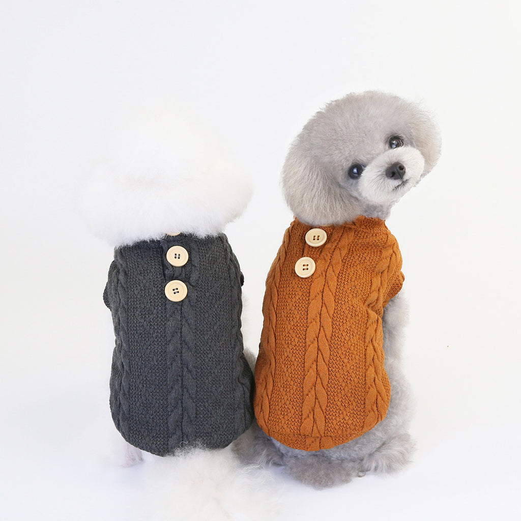 Sleeveless cotton knit sweater vest for small dogs, view 7