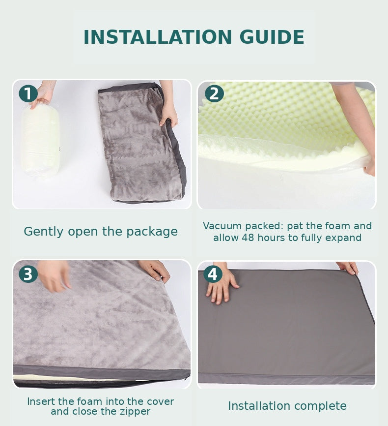 Waterproof foam dog crate pad with flannel top, view 7