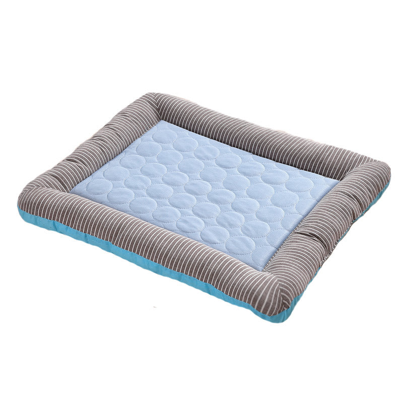 Ice silk cooling dog bed pad with non-slip base, view 7