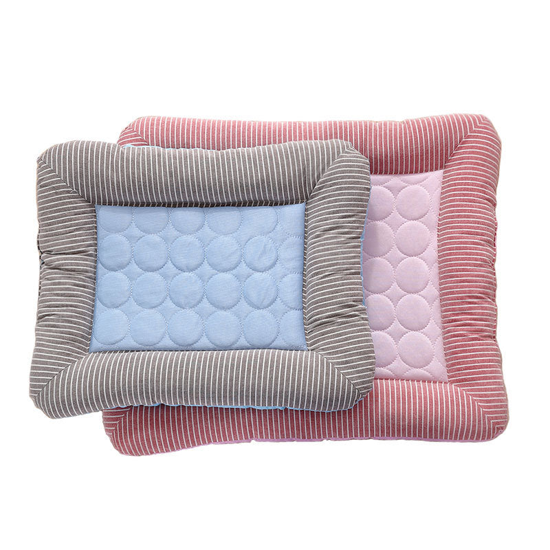 Ice silk cooling dog bed pad with non-slip base, view 3