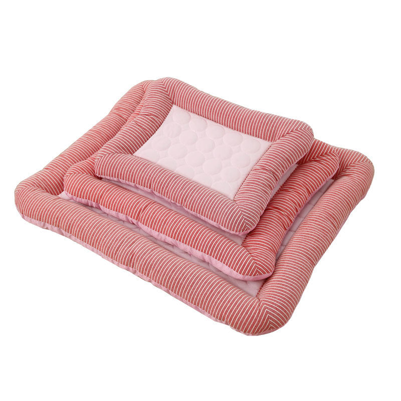 Ice silk cooling dog bed pad with non-slip base, view 5