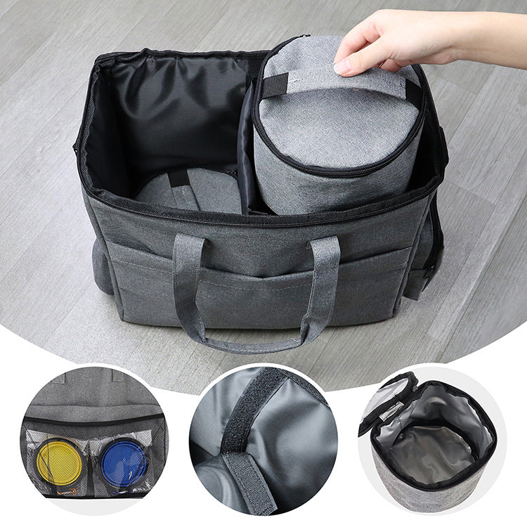 Dog travel tote bag for food and gear, view 6