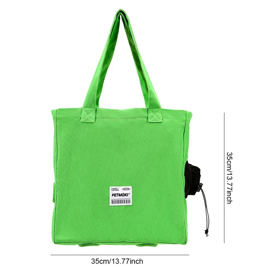Canvas head-out cat carrier shoulder bag, view 9