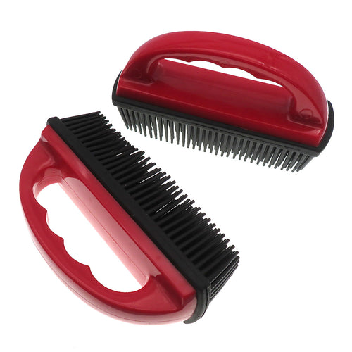 Rubber bristle pet bath brush and carpet hair remover, view 2