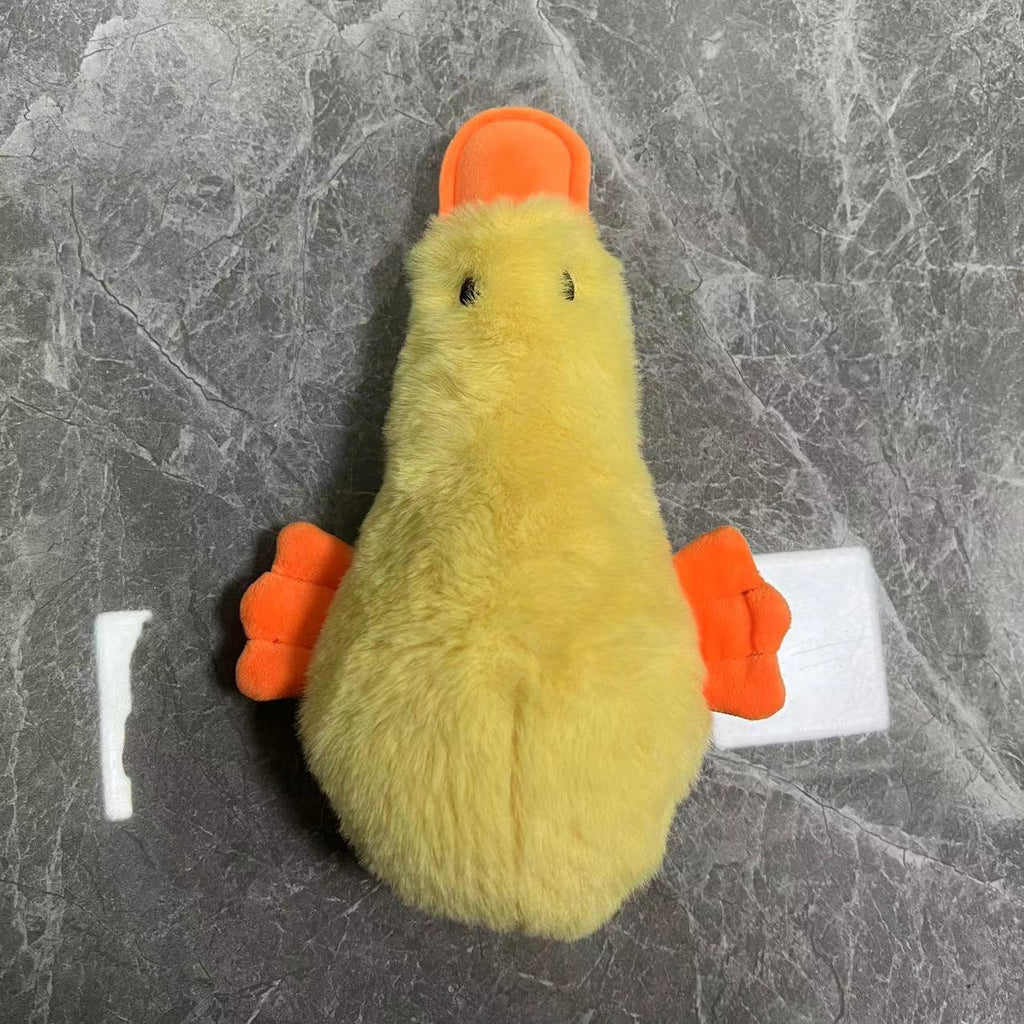 Floppy squeaky plush duck dog toy, view 3