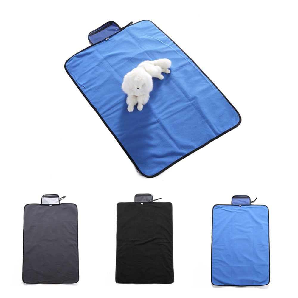 Foldable waterproof oxford flannel dog car mat, view 2