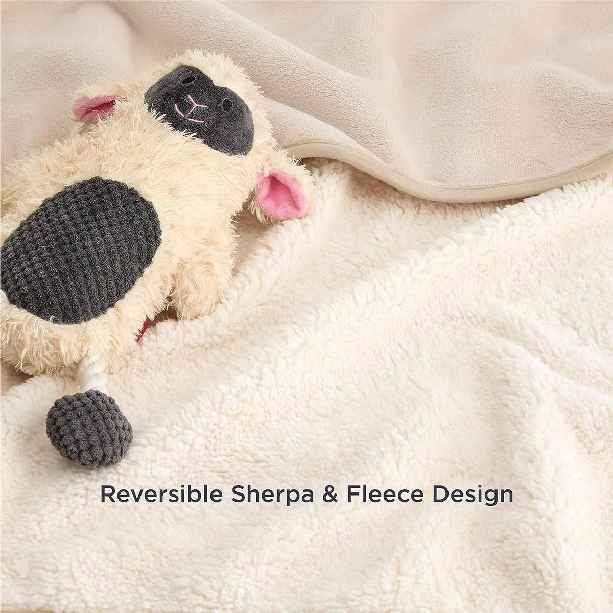 Waterproof sherpa dog blanket for couch and car seat, view 6