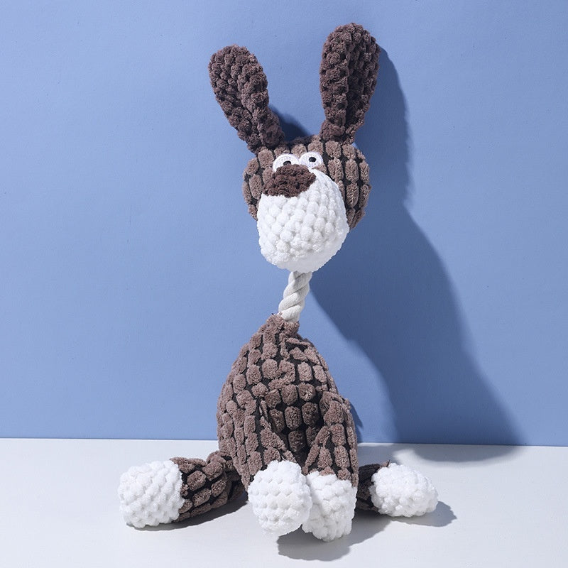 Plaid crinkle squeaky plush animal dog toys, view 9