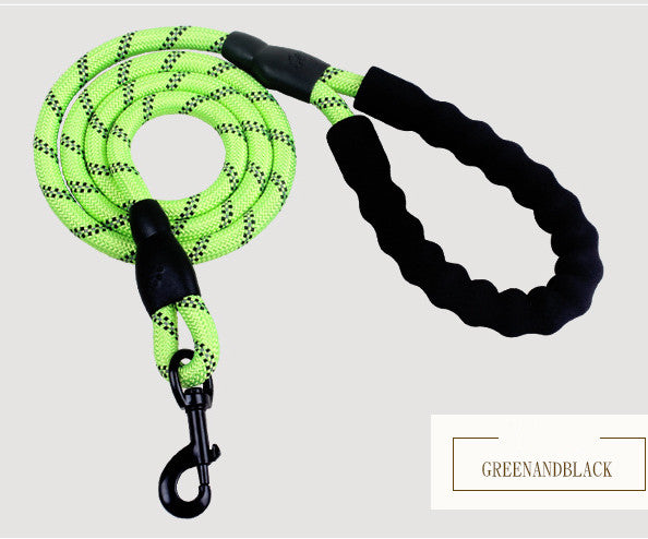 Reflective rope dog leash with foam handle, view 4