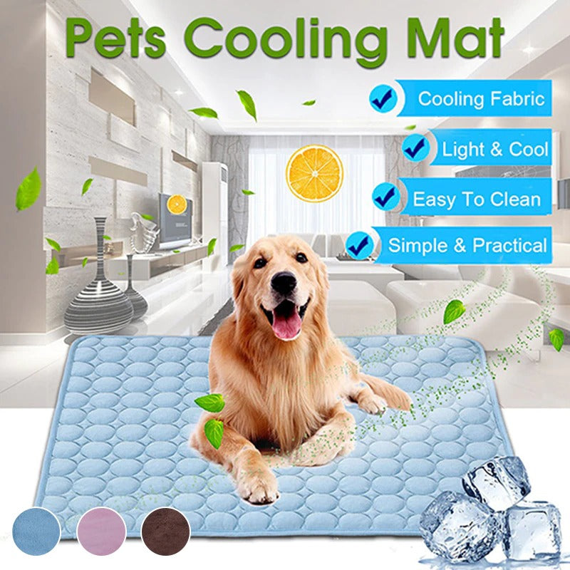 Thin ice silk dog cooling mat for crate and sofa, view 2