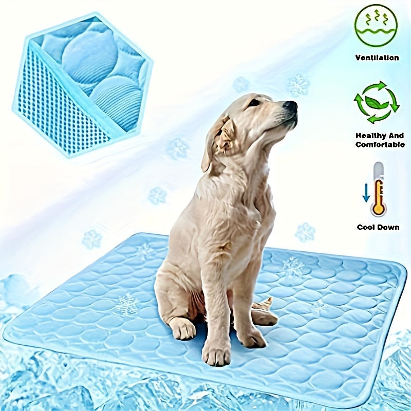 Thin ice silk dog cooling mat for crate and sofa, view 5