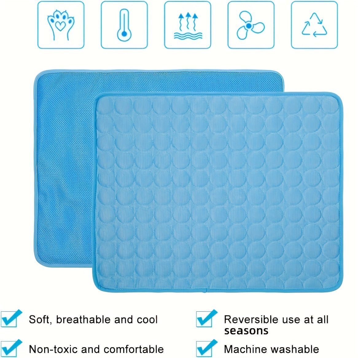 Thin ice silk dog cooling mat for crate and sofa, view 6