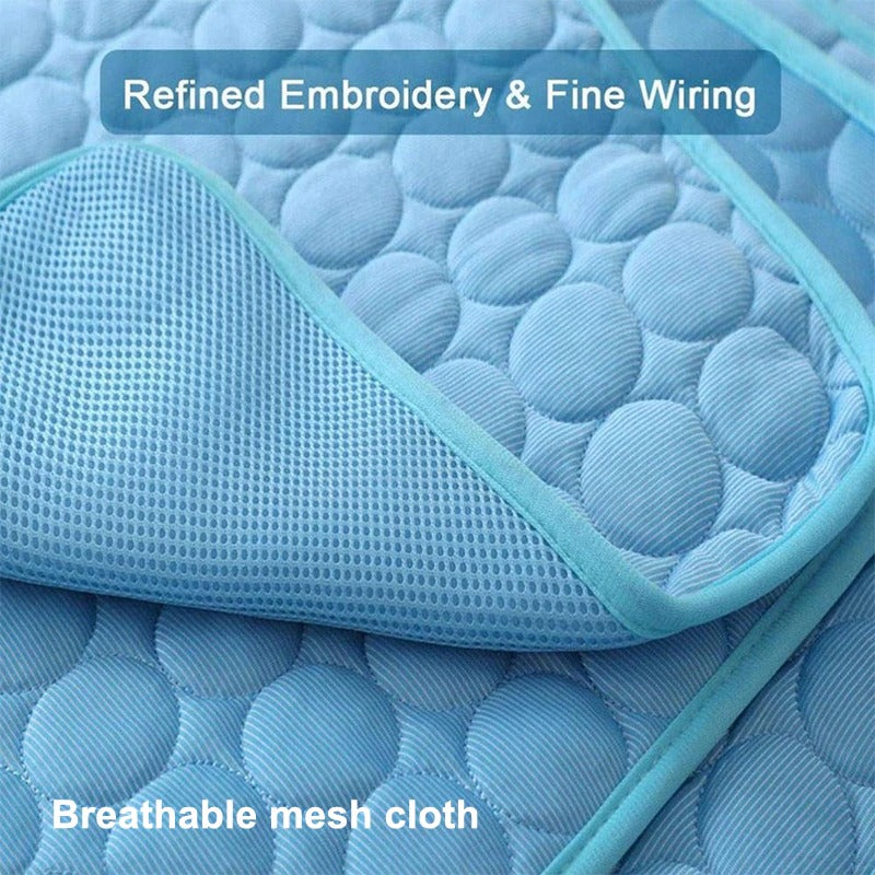 Thin ice silk dog cooling mat for crate and sofa, view 11