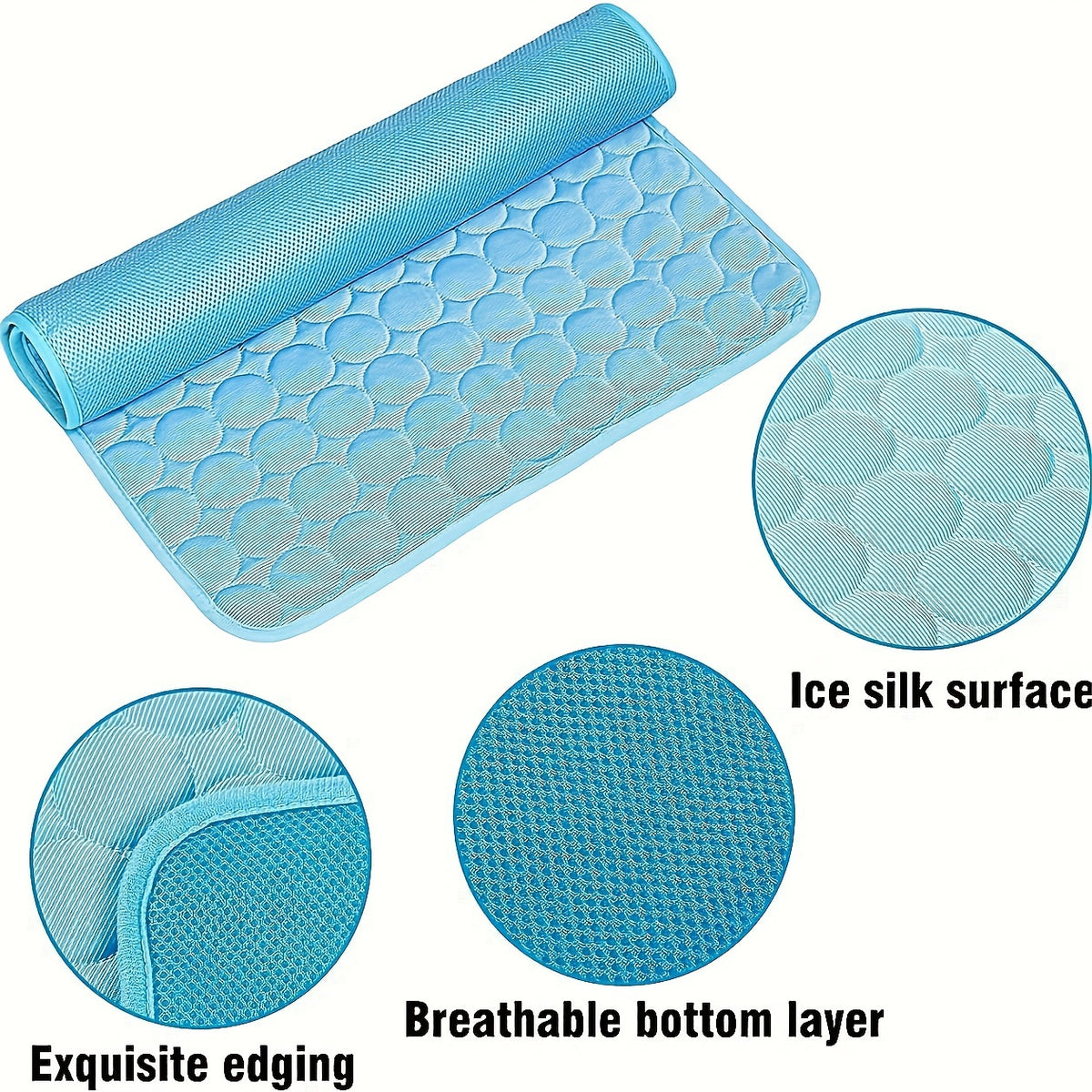 Thin ice silk dog cooling mat for crate and sofa, view 3