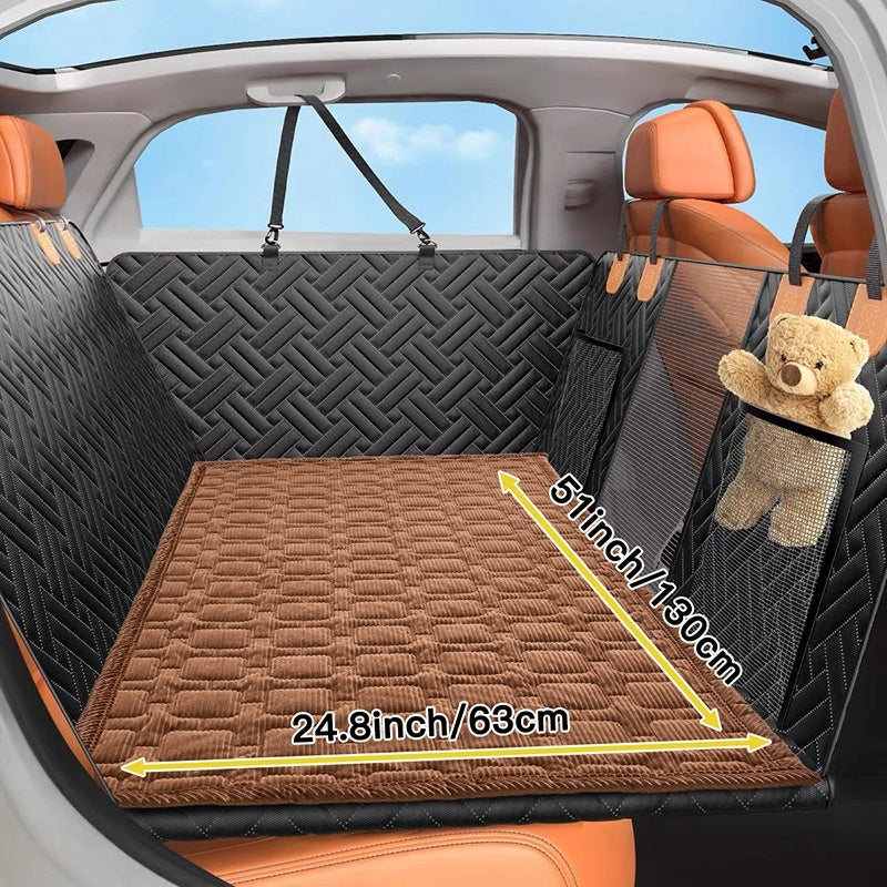 Plaid corduroy dog car seat cover mat for back seat, view 16