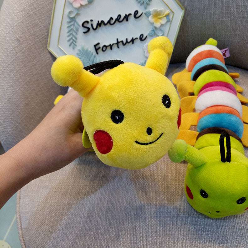 Long squeaky plush caterpillar dog toy, view 5