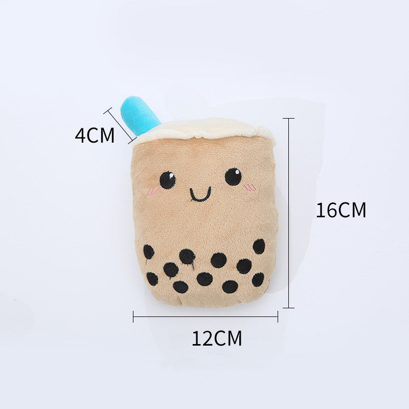 Plush rope dog tug toy milk tea cup or carrot, view 3