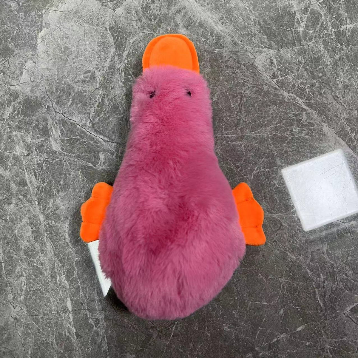 Floppy squeaky plush duck dog toy, view 2