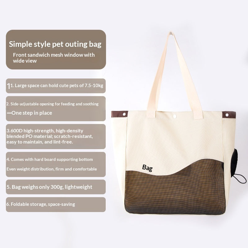 Canvas cat carrier shoulder bag with peek-out opening, view 10
