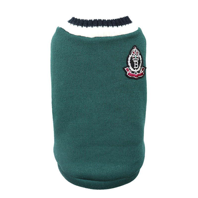 V-neck knit pullover sweater for small dogs, view 8