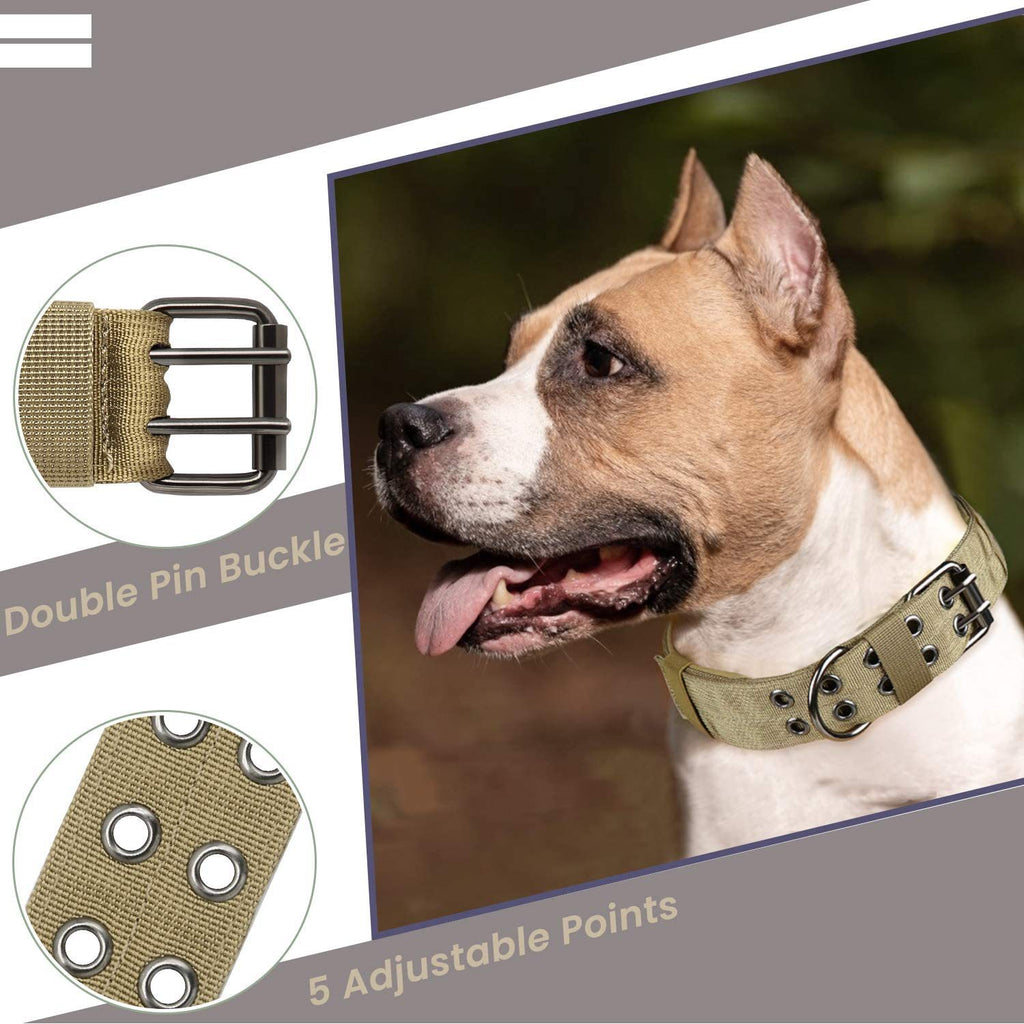 Heavy-duty nylon tactical dog collar with metal buckle, view 7