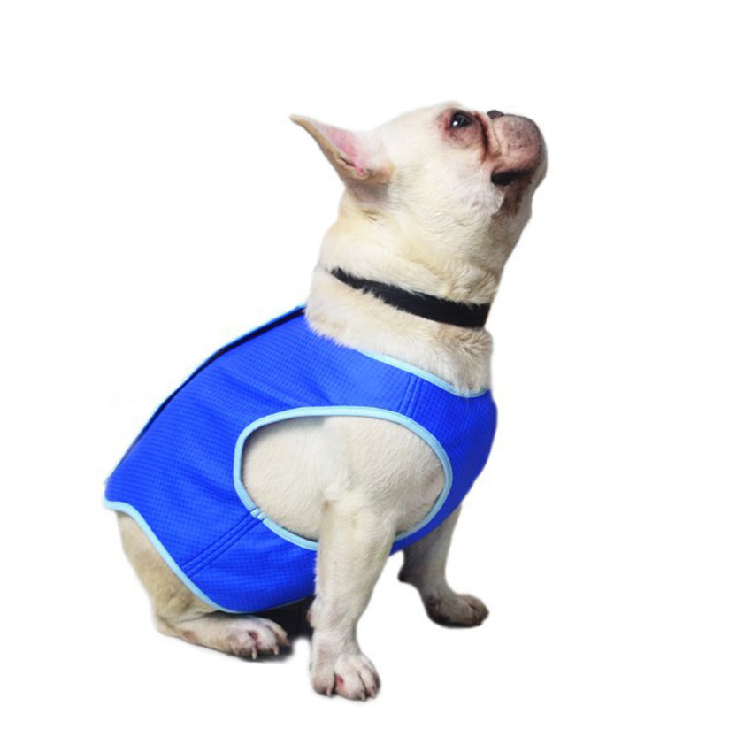 Blue summer cooling vest for small dogs, view 2