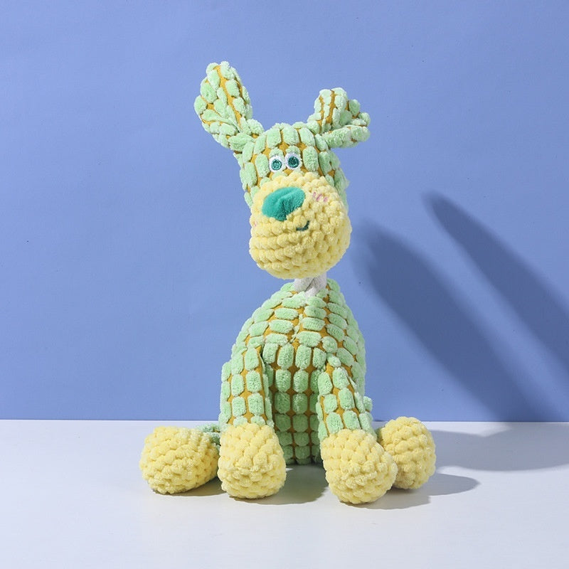Plaid crinkle squeaky plush animal dog toys, view 6