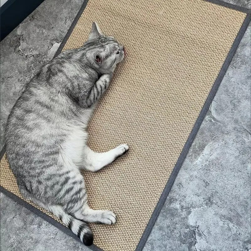 Woven bamboo cat scratch mat for sofa and wall, view 8